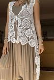 Laundry B Ibiza Crochet High Low Tie Tank White 
